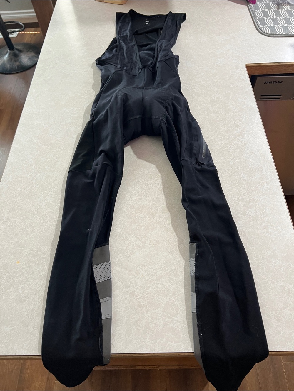 Rapha Black Cycling Cold Insulated Bib Tights with Grey Reflective Panels